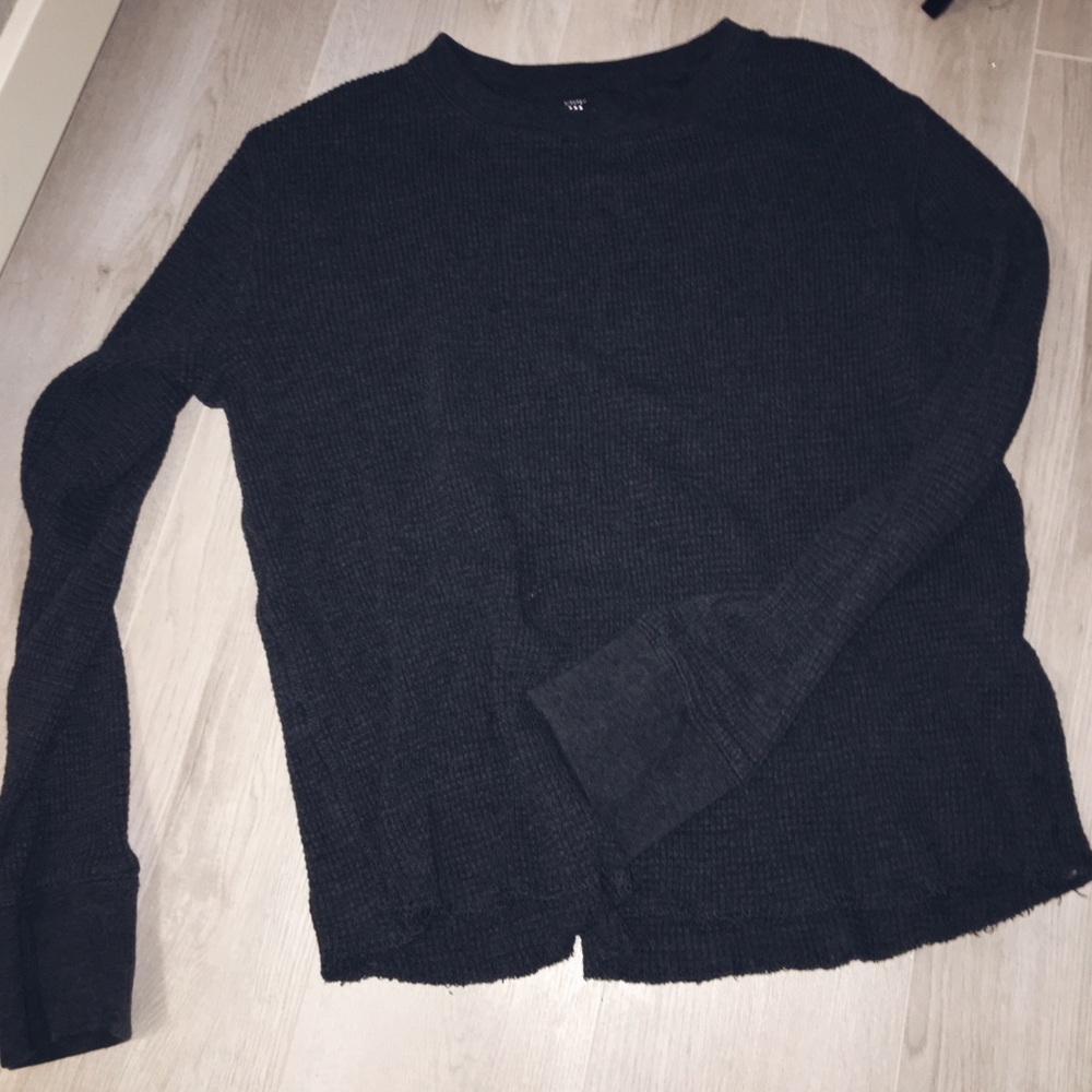 GRAY OVERSIZED FLEECE LONG SLEEVE